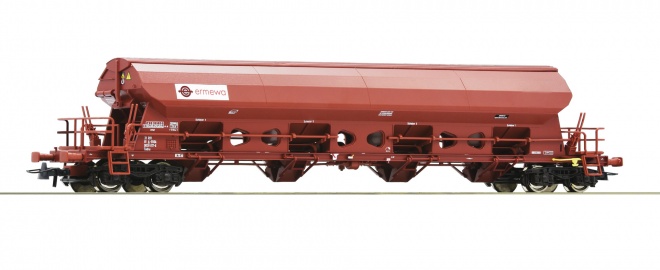 Swing roof hoper car, ERMEWA<br /><a href='images/pictures/Roco/Roco-76412.jpg' target='_blank'>Full size image</a>